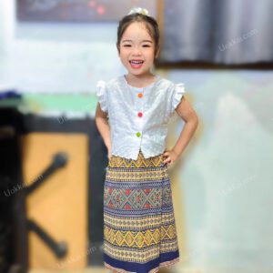ชุดไทยประยุกต์เด็ก ชุดไปวัดเด็ก ชุดผ้าฝ้ายเด็ก ชุดไทยเด็ก
